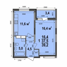 Квартира 39,2 м², 1-комнатная - изображение 1