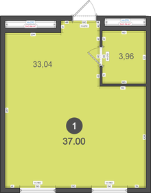 Квартира 37 м², 1-комнатная - изображение 1