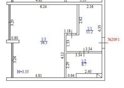 Квартира 54 м², 1-комнатные - изображение 1