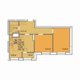 Квартира 55,1 м², 2-комнатная - изображение 1