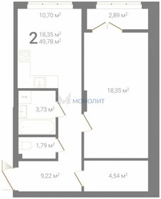 44,2 м², 2-комнатная квартира 5 550 000 ₽ - изображение 63