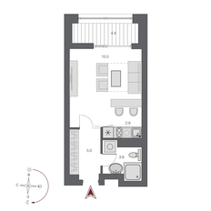 Квартира 29,1 м², студия - изображение 2