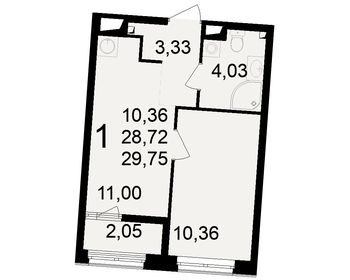 Квартира 29,8 м², студия - изображение 1