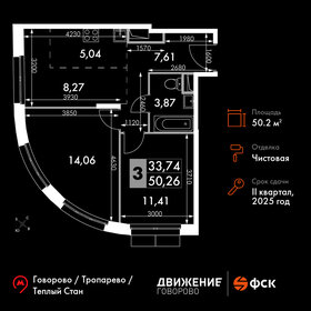 50,4 м², 3-комнатные апартаменты 10 502 305 ₽ - изображение 52