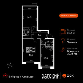 58,6 м², 2-комнатная квартира 15 552 440 ₽ - изображение 16