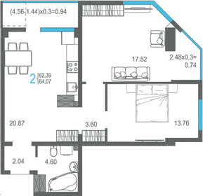 85 м², 2-комнатная квартира 13 999 000 ₽ - изображение 94