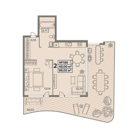 87,9 м², 2-комнатные апартаменты 14 949 800 ₽ - изображение 69