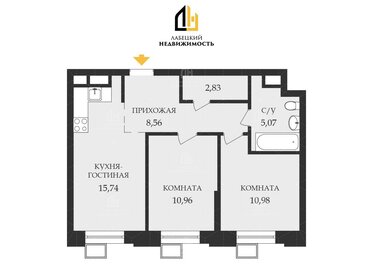 Квартира 54,2 м², 2-комнатные - изображение 1