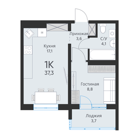 34,9 м², 1-комнатная квартира 3 500 000 ₽ - изображение 6