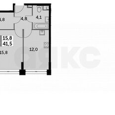 Квартира 41,5 м², 1-комнатная - изображение 1