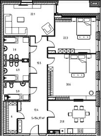 Квартира 157,1 м², 3-комнатная - изображение 1