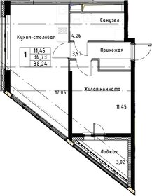 Квартира 38,2 м², 1-комнатная - изображение 1