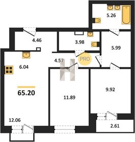 Квартира 65,2 м², 3-комнатная - изображение 1