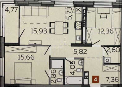 Квартира 76,9 м², 3-комнатная - изображение 1