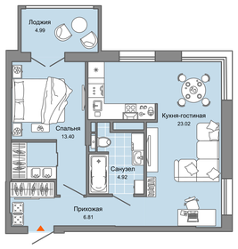 51 м², 2-комнатная квартира 6 526 740 ₽ - изображение 23