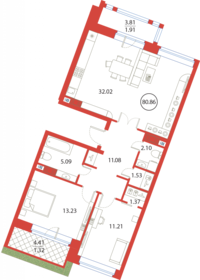 53,9 м², 2-комнатная квартира 25 000 000 ₽ - изображение 123