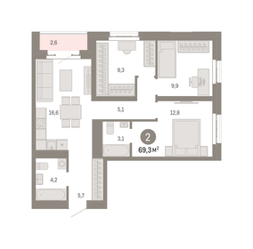 69,3 м², 3-комнатная квартира 22 570 000 ₽ - изображение 13