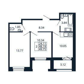 Квартира 49,8 м², 2-комнатная - изображение 4