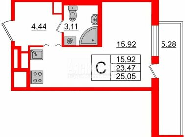 Квартира 25,1 м², студия - изображение 1