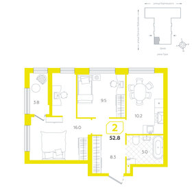 52,7 м², 2-комнатная квартира 8 750 000 ₽ - изображение 23