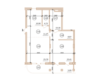 Квартира 100,4 м², 2-комнатная - изображение 1