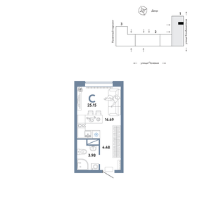 25,6 м², квартира-студия 3 814 400 ₽ - изображение 36