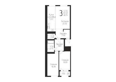 Квартира 88,8 м², 4-комнатная - изображение 1