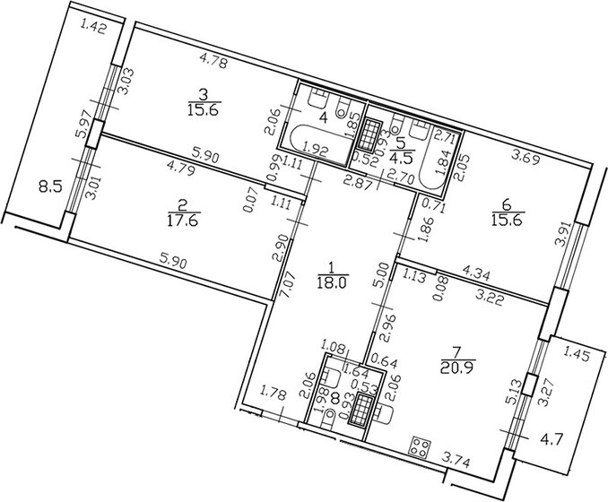 104,3 м², 3-комнатная квартира 28 170 000 ₽ - изображение 1