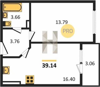 Квартира 39,1 м², 1-комнатная - изображение 2