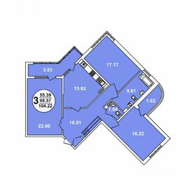 Квартира 104,2 м², 3-комнатная - изображение 1