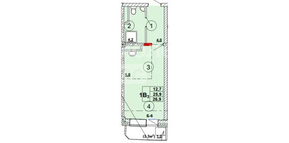 29,7 м², 1-комнатная квартира 3 500 000 ₽ - изображение 107