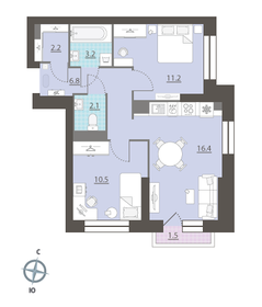 58,2 м², 2-комнатная квартира 9 294 540 ₽ - изображение 11