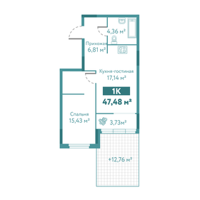 53 м², 1-комнатная квартира 6 750 000 ₽ - изображение 89