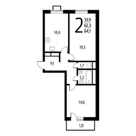 59,7 м², 2-комнатная квартира 13 500 000 ₽ - изображение 76