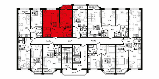 46,5 м², 1-комнатная квартира 5 680 000 ₽ - изображение 19