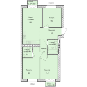 65 м², 3-комнатная квартира 4 250 000 ₽ - изображение 61
