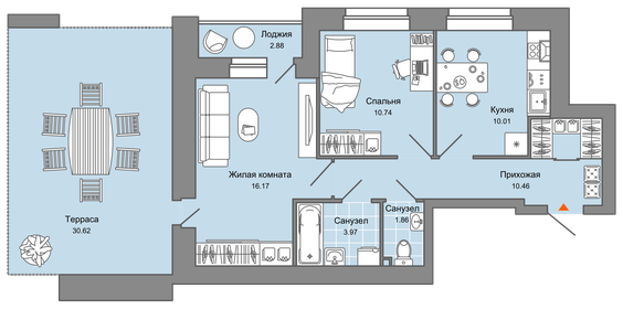 58,6 м², 2-комнатная квартира 8 200 000 ₽ - изображение 96