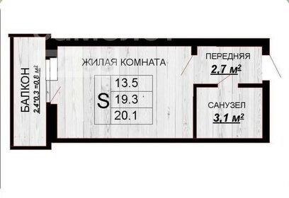 Квартира 21 м², студия - изображение 1