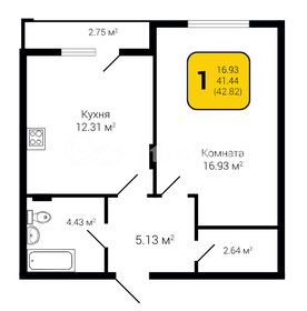45,6 м², 1-комнатная квартира 4 654 260 ₽ - изображение 52