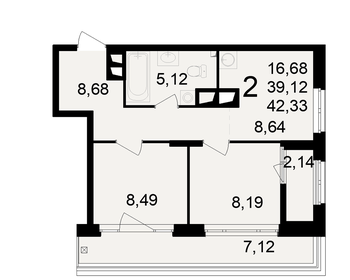 58 м², 2-комнатная квартира 4 100 000 ₽ - изображение 142