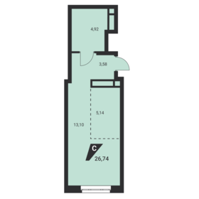 39 м², апартаменты-студия 3 650 000 ₽ - изображение 48