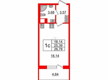 27,1 м², квартира-студия 4 750 000 ₽ - изображение 64