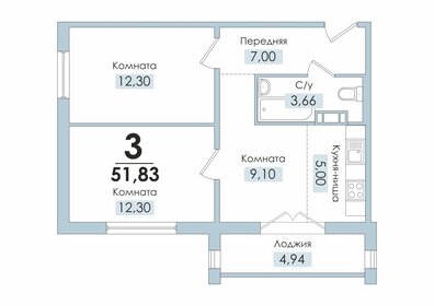 63 м², 3-комнатная квартира 5 631 780 ₽ - изображение 7