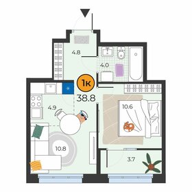 Квартира 38,8 м², 1-комнатная - изображение 1