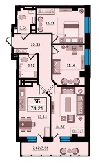74,4 м², 3-комнатная квартира 13 168 800 ₽ - изображение 48