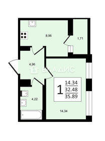 Квартира 35,9 м², 1-комнатная - изображение 3