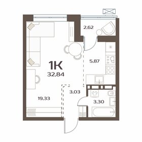 32,8 м², 1-комнатная квартира 5 427 000 ₽ - изображение 3