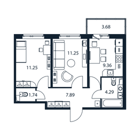 56,7 м², 2-комнатная квартира 6 655 000 ₽ - изображение 65