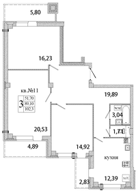 Квартира 108 м², 3-комнатная - изображение 1