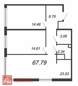 Квартира 67,8 м², 2-комнатные - изображение 1